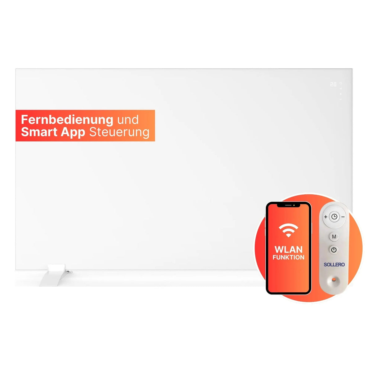 Sollero Infrarotheizung 1200W mit smarter Steuerung – energiesparend von Sollero
